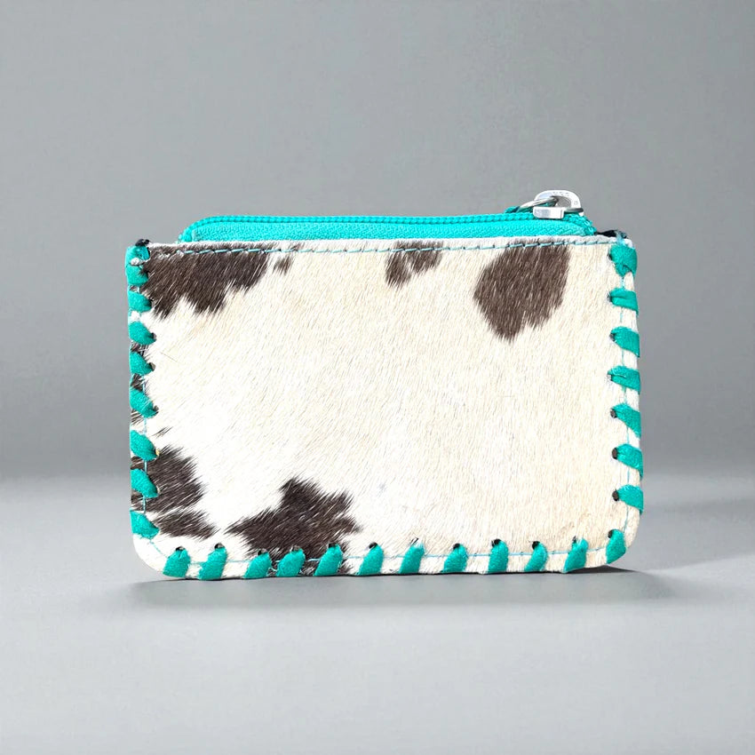 Wildflower Rodeo Turquoise Tooled Cowhide Coin Pouch