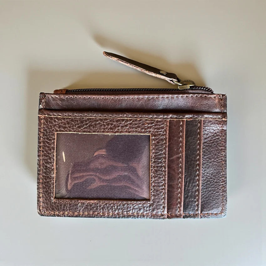 Spare Change & Saddle Days Tooled Cowhide Coin Pouch