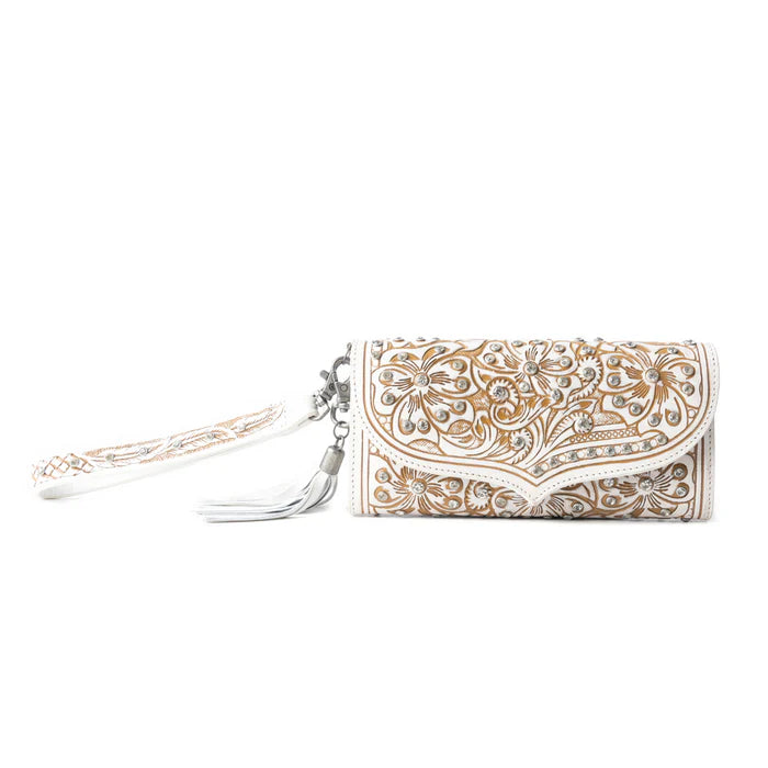 Myra Sparkling Desert Moon Luxe Wallet In Chocolate White