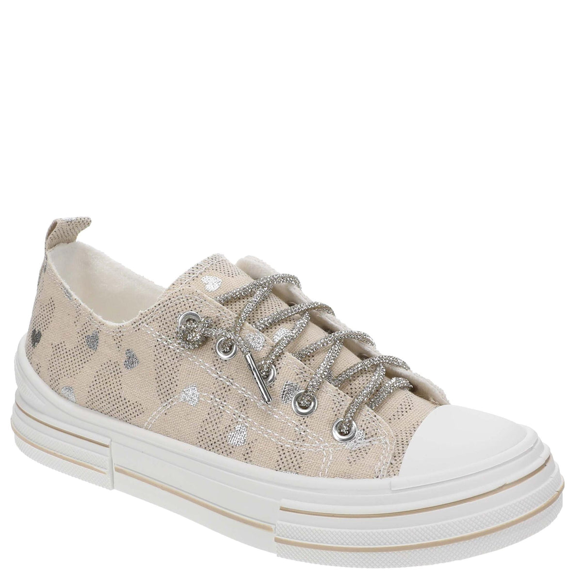 Written in Rhinestones Heart Very G Aman Platform Sneakers