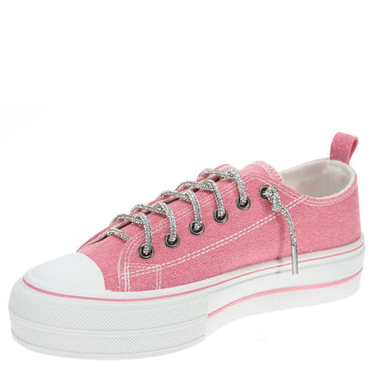 Blush & Bedazzled Rhinestone Very G Aman Platform Sneakers
