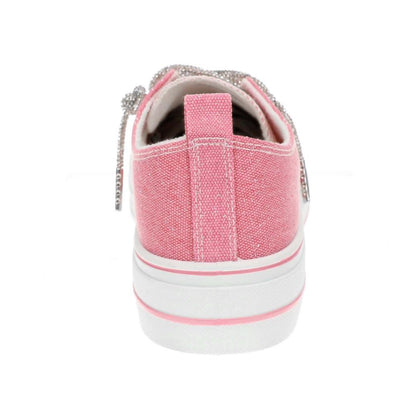 Blush & Bedazzled Rhinestone Very G Aman Platform Sneakers