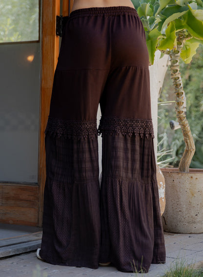 Truffle Trail Boho Patchwork Wide Leg Pants