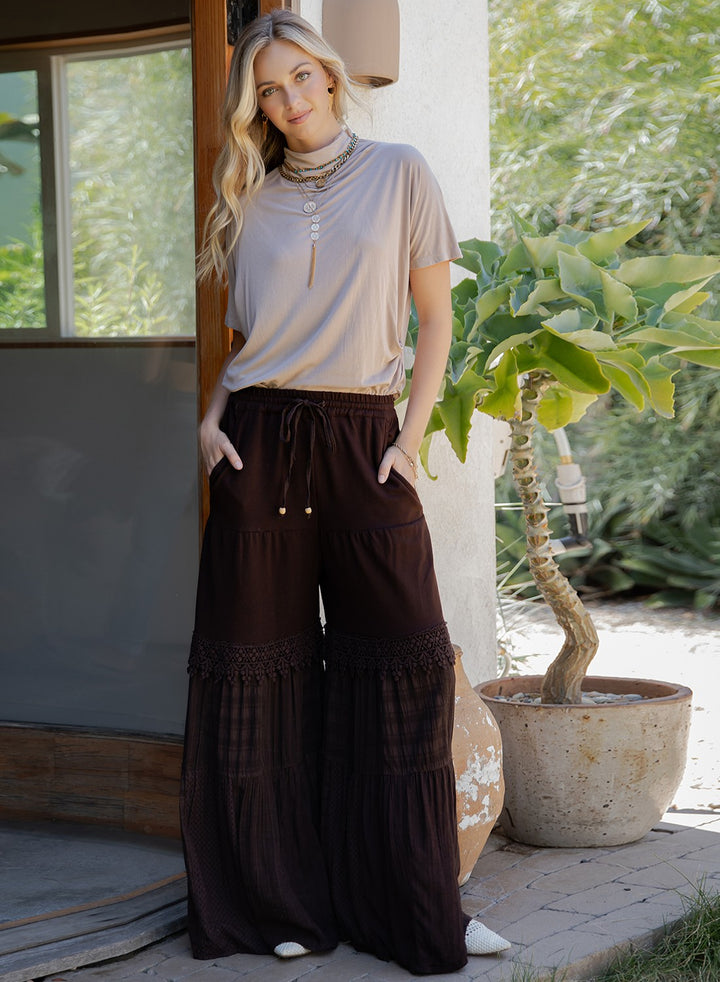 Truffle Trail Boho Patchwork Wide Leg Pants