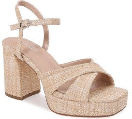 Champagne Porch Raffia Platform Heel