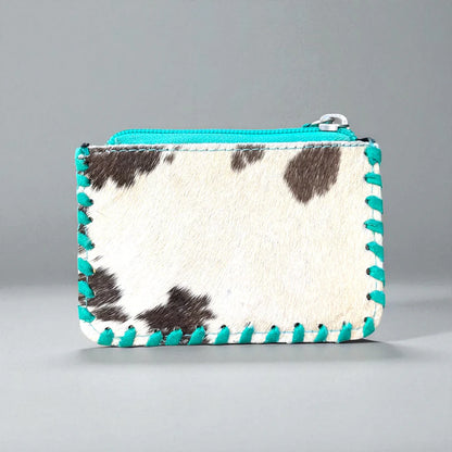 Wildflower Rodeo Turquoise Tooled Cowhide Coin Pouch