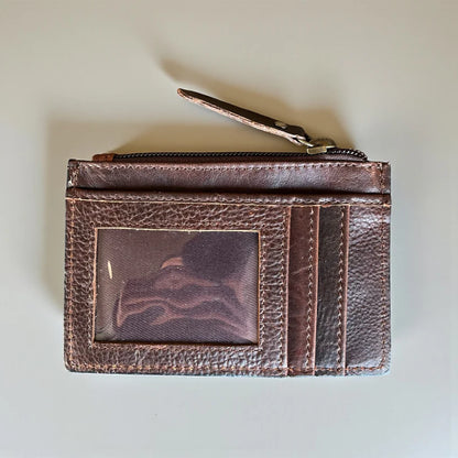 Spare Change & Saddle Days Tooled Cowhide Coin Pouch
