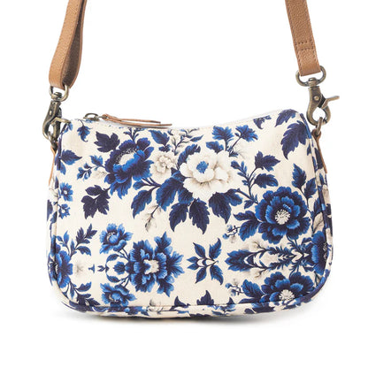 Myra Cottage Rose Crossbody Bag In Blue