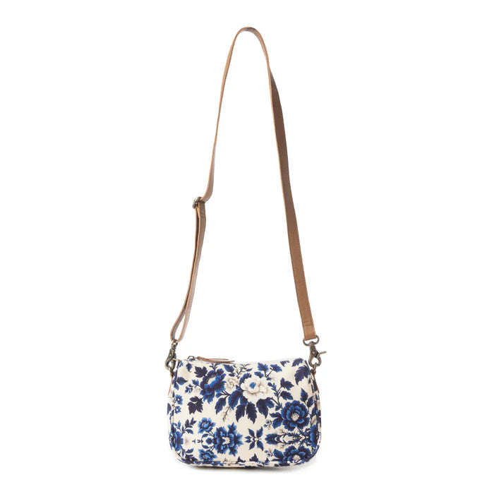 Myra Cottage Rose Crossbody Bag In Blue