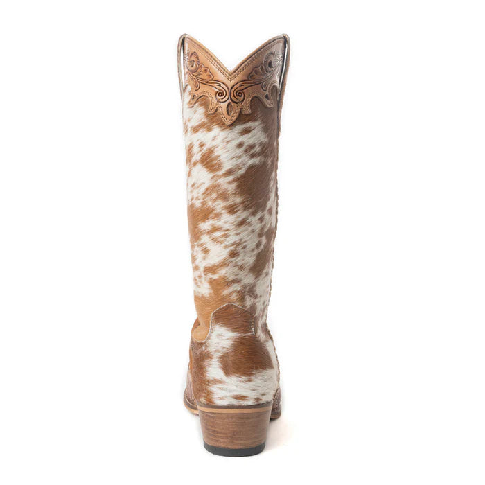 Myra Dakota Dust Handtooled Boots in Tan & White