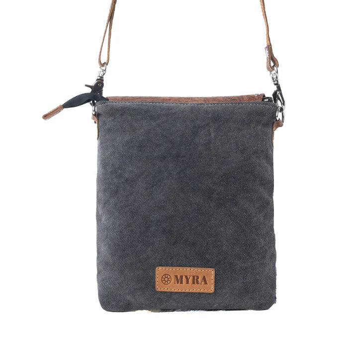 Myra Stonebrook Canvas & Hairon Bag in Spotted Ivory