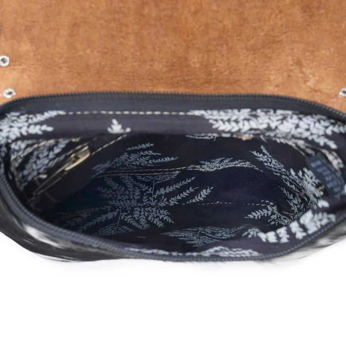 Myra Stonebrook Canvas & Hairon Bag in Spotted Ivory