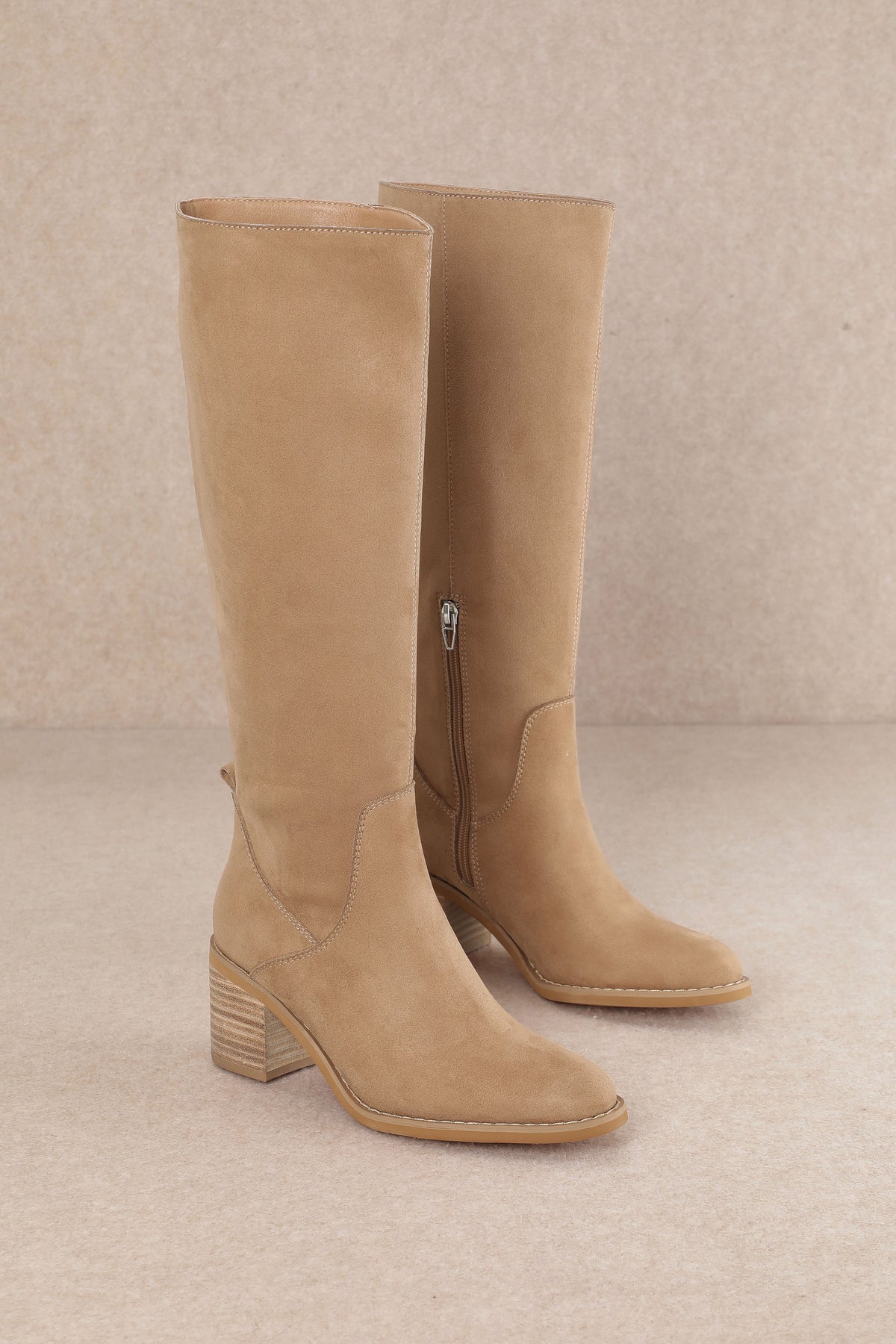 Sunday ln Savannah Tall Suede Apricot Boots