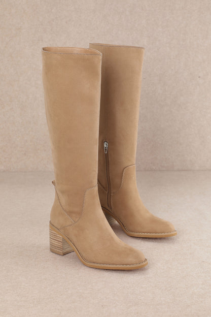 Sunday ln Savannah Tall Suede Apricot Boots