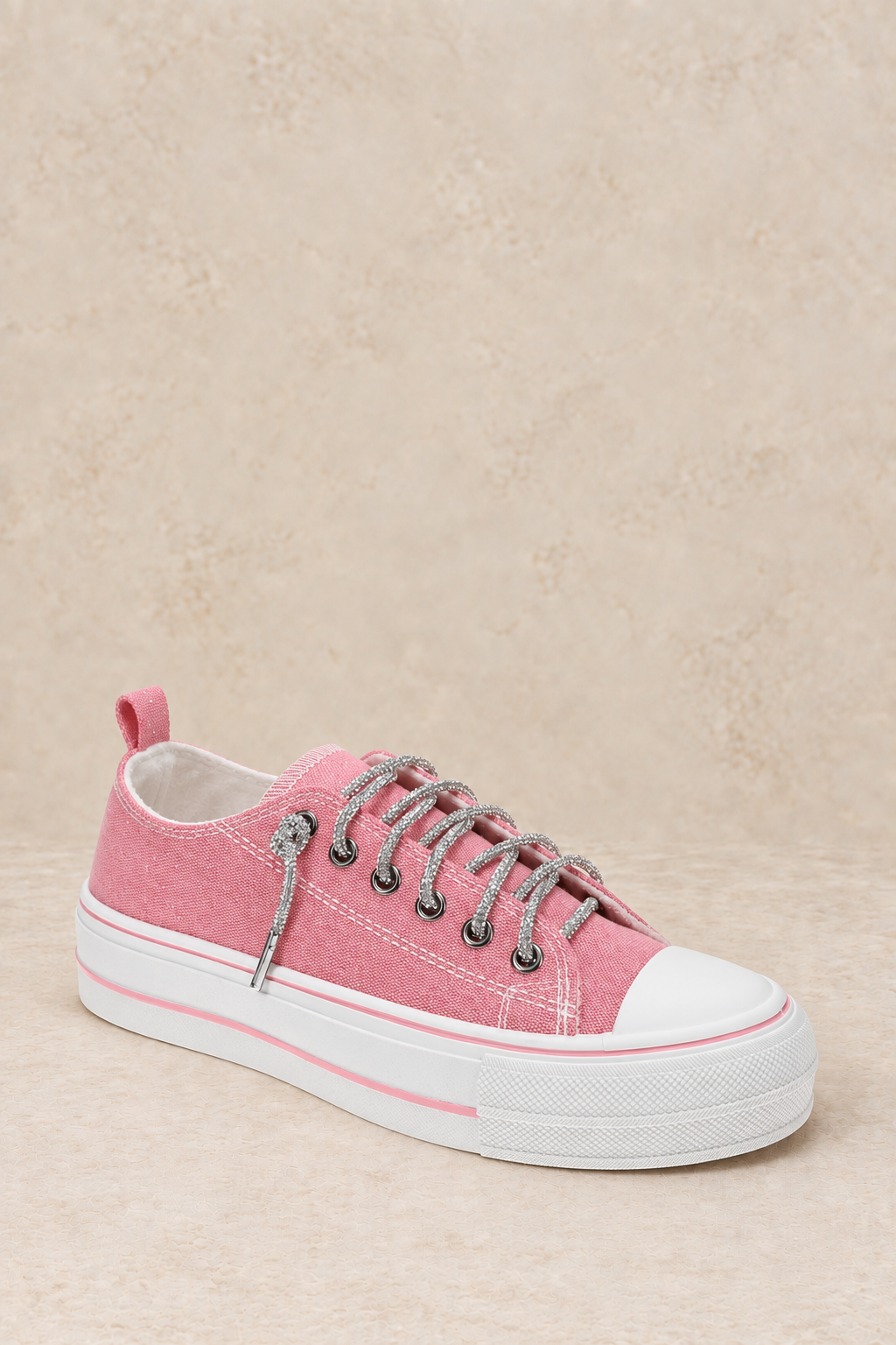 Blush & Bedazzled Rhinestone Very G Aman Platform Sneakers