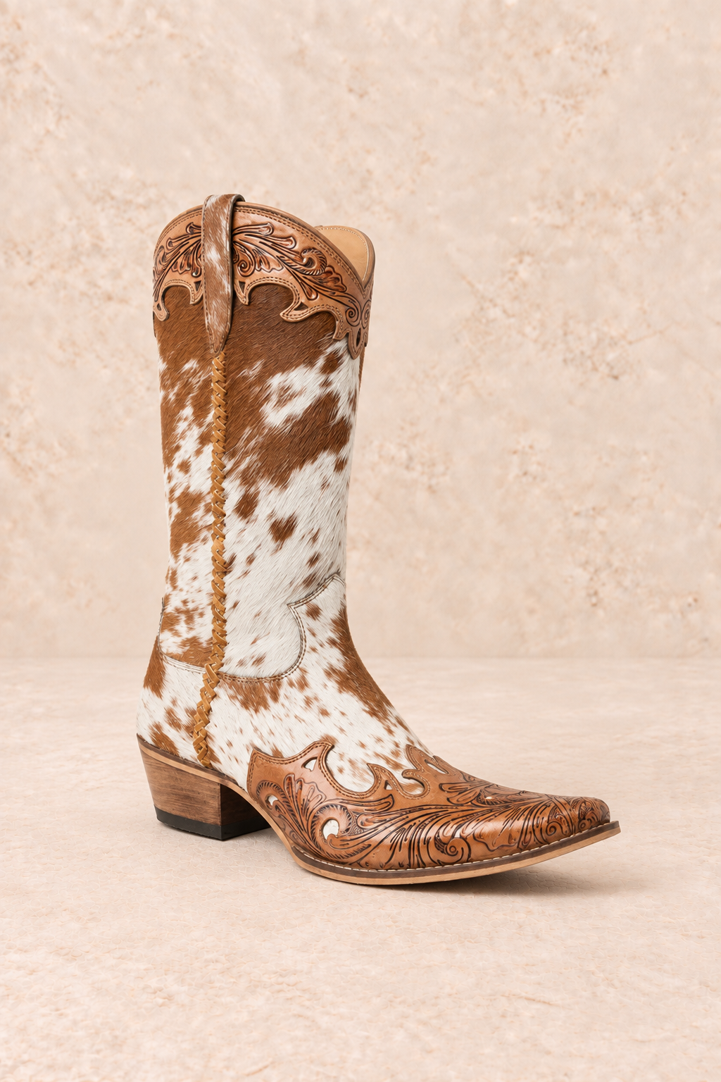 Myra Dakota Dust Handtooled Boots in Tan & White