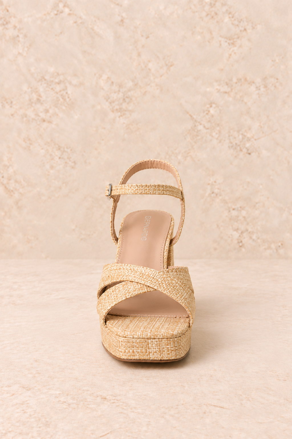 Champagne Porch Raffia Platform Heel