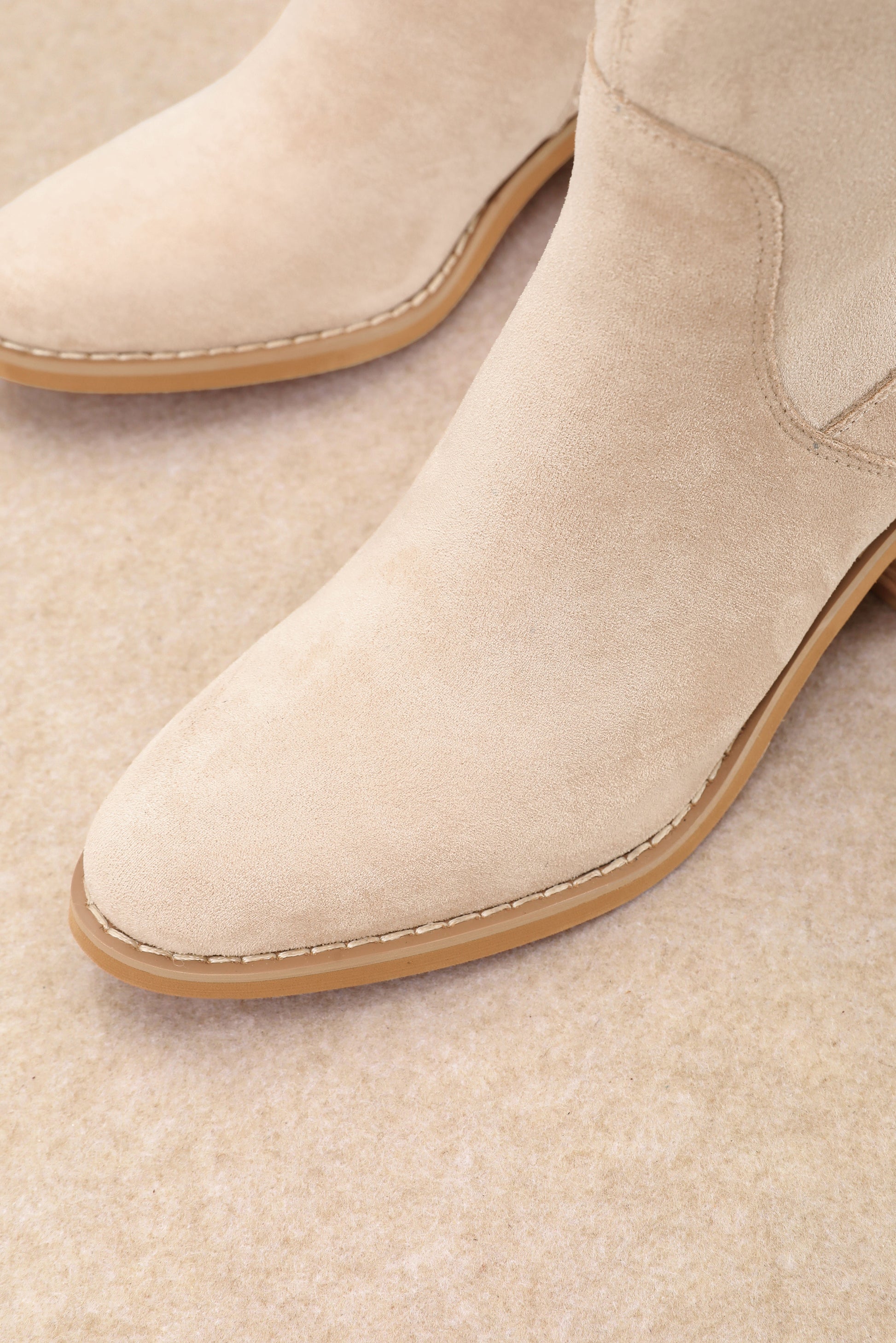 Sunday ln Savannah Tall Suede Beige Boots