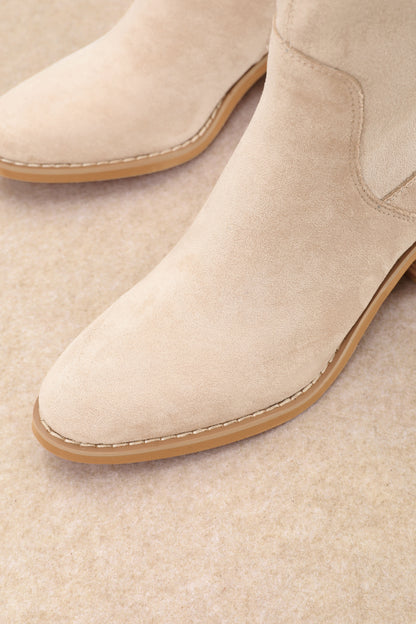 Sunday ln Savannah Tall Suede Beige Boots