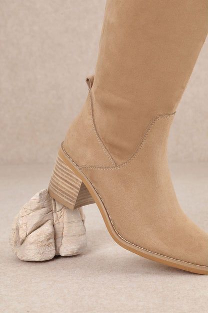 Sunday ln Savannah Tall Suede Sand Boots