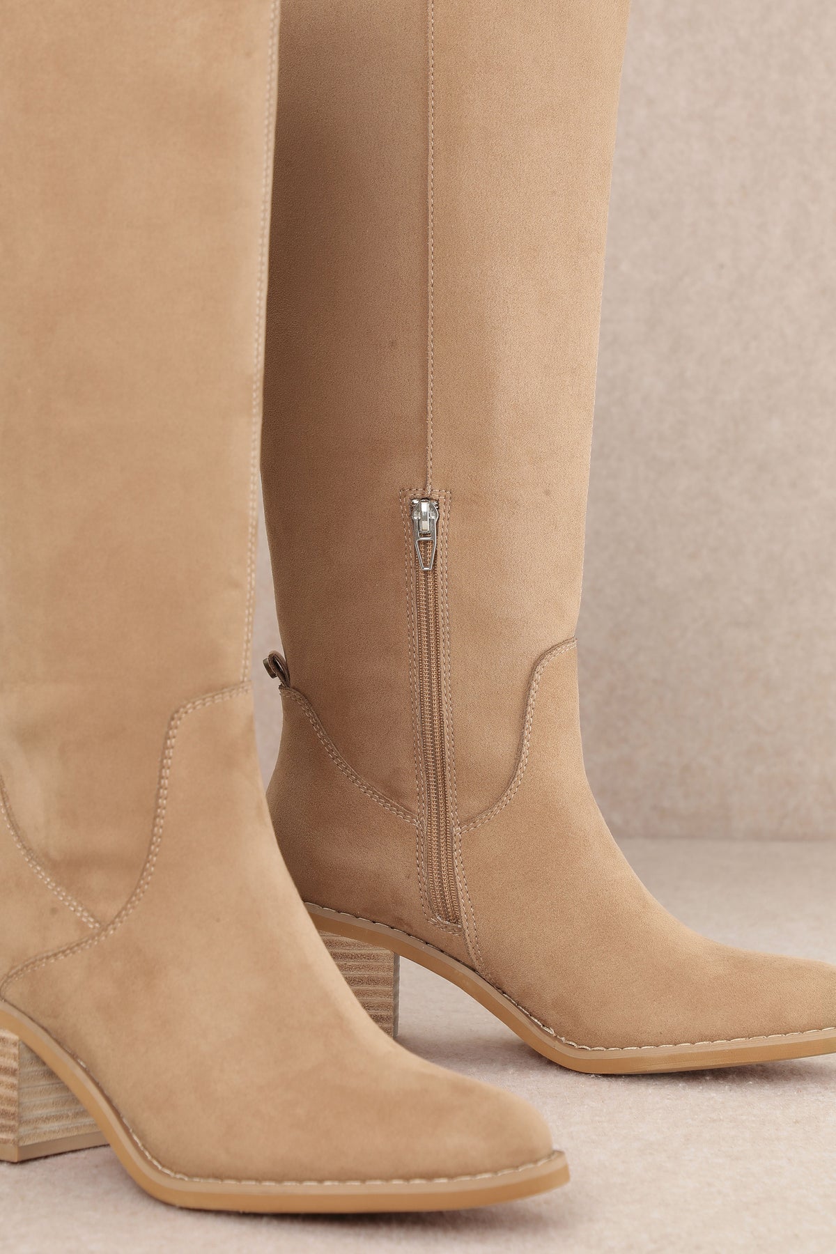 Sunday ln Savannah Tall Suede Apricot Boots